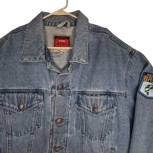 Vintage Wrangler Hero Trucker Jacket Mens XL Blue Denim 90s Barn Outdoor Work